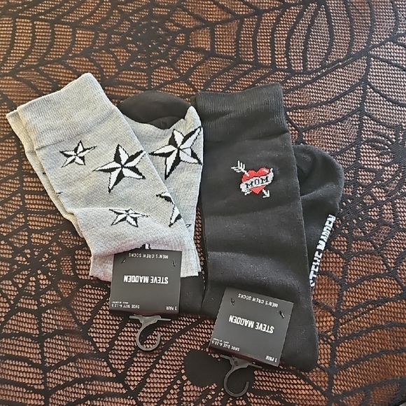 Steve Madden Other - NWT Set Of 2 Pairs Steve Madden Crew Socks Tattoo Dress Casual